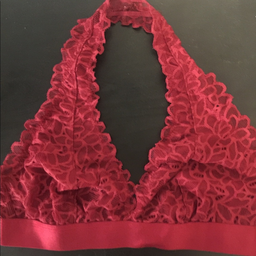 Red halter bralette